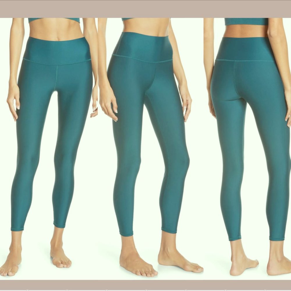 NEW $128 ALO [ Medium ] Airlift High Waist Midi Leggings in Green #5216